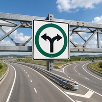 Panneau de signalisation routière réfléchissant en aluminium personnalisé en gros pour les rues urbaines et les autoroutes publiques