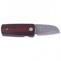 Boutique Damascus staal mini vouwmes met sandelhout handvat, EDC, kamperen, jagen, fruit snijden, aanpasbaar gevechtsmes