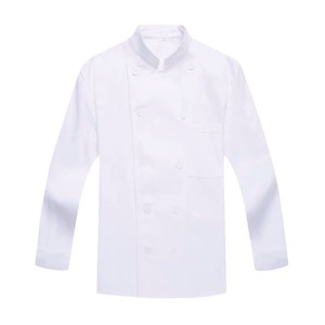 <b>Chef</b> Uniforms White Long Sleeve Double Breasted Horseshoe Sleeve For Restaurant Kitchen Work Wear Men Women - Product Image 5