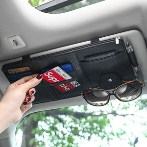 Автомобильный солнцезащитный козырек для хранения с несколькими карманами, аксессуары для салона автомобиля, очки, папка для хранения, сумка-держатель для ручек - Product Image 4