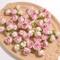 Bunga Mawar Kecil Buatan Tangan Modern Impor, Kepala Mawar Kecil dari Kain Sutra, DIY untuk Dekorasi Pernikahan, Hari Valentine, Fotografi, Bunga Palsu