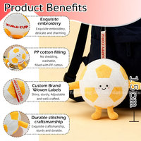 Porte-clés en peluche mascotte de club de football professionnel, jouet mignon, mini peluche de football, pendentif doux, porte-clés en peluche personnalisé