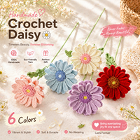 2026 Buket Bunga Gerbera Rajutan Katun Buatan Tangan Dekorasi Rumah Modern Bunga Artifisial untuk Pernikahan Hari Valentine & Natal