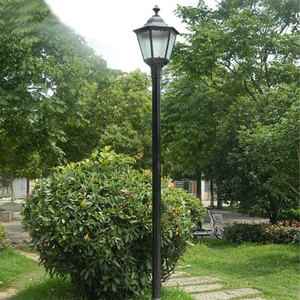 Lampadaire de jardin extérieur en fer, LED, détecteur de mouvement, solaire, blanc chaud, abat-jour en verre, IP66, AC 220V, 2700K, garantie 10 ans - Product Image 4