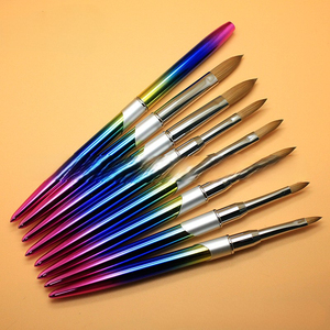 Gradient Crystal Handle Nail Brush Synthetic Hair Metal Ferrule Gel Painting Brush for Manicure - Product Image 1