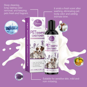 Suministros de baño para mascotas Fórmula natural sin lágrimas Lavanda Champú acondicionador para mascotas Anti picazón Gatos Perros Lavado corporal - Product Image 3
