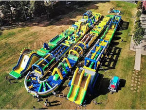 Hot Bán thiết kế mới đẹp ngoài trời trò chơi thể thao lớn Inflatable khóa học trở ngại Bouncer trượt vật liệu PVC dễ dàng thiết lập cho - Product Image 3