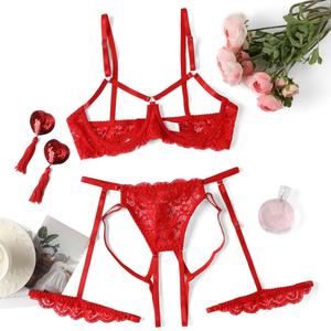 Set Intimo <span class=keywords><strong>Sexy</strong></span> con Frange e Schiena Scoperta in Tre Pezzi per San Valentino 2026, Stile Europeo e Americano - Product Image 1