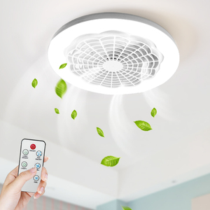 Moderner Designer-Deckenventilator mit <span class=keywords><strong>LED</strong></span>-Beleuchtung für Zimmer oder Hotel, 3 Flügel, 3 Geschwindigkeiten, dimmbar, mit Fernbedienung - Product Image 2