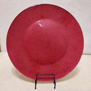 Assiettes de service en verre classiques écologiques K11 Wedding de 33 cm (13 pouces) avec bordure perlée turquoise pour le dîner - Product Image 5