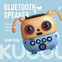 Speaker Mini Profesional Cool Dog IP65 Tahan Air, Speaker Nirkabel Portabel dengan Bass Mendalam untuk Hadiah Kreatif Luar Ruangan