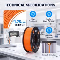 Filamen Printer 3D PETG Kekuatan Tinggi 1.75mm Gulungan Plastik Virgin Penggulungan Rapi untuk Pencetakan FDM Prototipe Industri Kustom OEM