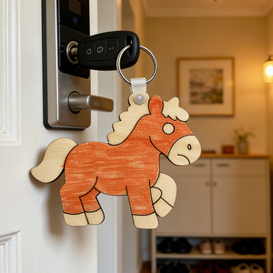 Porte-clés vierges en bois compensé personnalisables pour cadeaux de Noël et de fête des 100 jours de bébé - Product Image 1