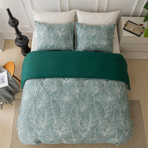 Hot-Selling 200TC Polyester Bett bezug Set Hawaiian Style Tropical Plant Print Große Baum blätter Gewebte Technik <span class=keywords><strong>3</strong></span> Stück für zu Hause - Product Image 4