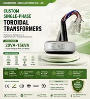 Transformateur de puissance toroïdal monophasé à enroulement en cuivre LIQIN LQ-1003 50/60Hz 220V 120V 24V 12V 30VA-10kVA OEM Personnalisé CE RoHS Faible Coût