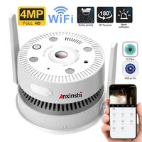 Caméra d'alarme de fumée Wifi 4mp 180 degrés lunettes de poisson détection humanoïde alarme de détection de fumée