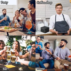 Milieuvriendelijke klassieke zwarte leisteen onderzetters, aanpasbare matten & pads voor thuis, bar & keuken. - Product Image 4