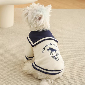 Chaqueta para Perro Donald Duck, Forro Polar Cálido para Invierno, Ropa para Mascotas con Estampado de Dibujos Animados, Estilo Marinero para Perros Pequeños - Product Image 1