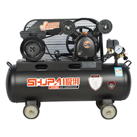 Compresseur d'air à piston haute pression industriel à entraînement par courroie, réservoir de 60 litres, refroidi par air, portable, 170 L/min