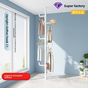 Porte-manteau sur pied populaire et créatif pour chambre à coucher, avec rangement supérieur, également utilisable comme séchoir de balcon - Product Image 2