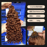 Extensions de cheveux au crochet bouclés style birman, 100 % cheveux humains vierges, peuvent être teints et permanentés, texture naturelle, pour tressage