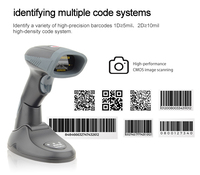 Pemindai Barcode 2D Nirkabel Wifi Bebas Genggam, Pembaca Kode QR 2D 1D dengan Basis Pengisian Daya