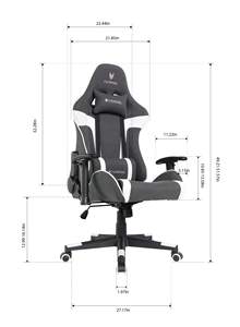 Venta al por mayor Comfort Racer E-Sports Chair para adultos <span class=keywords><strong>Gamer</strong></span> Chaise profesional con Tela Gris <span class=keywords><strong>negra</strong></span> acolchada función de masaje barato - Product Image 2