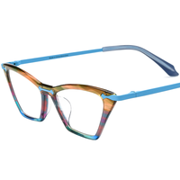 19379 Nouvelles lunettes optiques œil-de-chat faites à la main en acétate pour petits visages, myopie, pour hommes et femmes