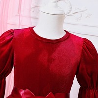2024 laris gaun malam Natal velvet Biru Hijau merah bayi perempuan populer baru trendi