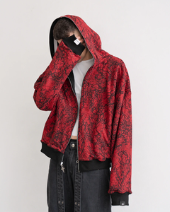 Sweat à capuche personnalisé avec impression camouflage forestier, fermeture éclair intégrale, unisexe, poids lourd, double couche, réversible - Product Image 3