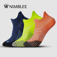 Chaussettes de sport personnalisées en gros d'usine, chaussettes de compression athlétiques pour la course, style sportif à logo sur le bas du mollet, pour le printemps, édition numérique