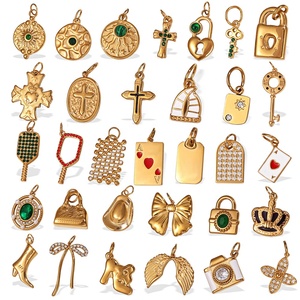 Golden Keepsakes Trove | 18K PVD Gold Plated Stainless Steel Charm Pendants for DIY Jewelry Making | Waterproof, Hypoallergenic - Product Image 2