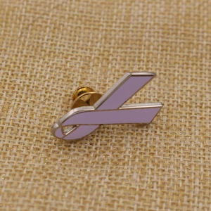 कारखाने प्रत्यक्ष थोक कैंसर रिबन पिन स्तन कैंसर जागरूकता गुलाबी काले रिबन लैपल पिन बैज - Product Image 2