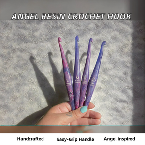 Ensemble de crochets en résine ergonomique avec style ange pour le fil à tricoter artisanal, poignée souple, Noël, Nouvel An - Product Image 2