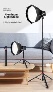 Support de <span class=keywords><strong>lampe</strong></span> en alliage d'aluminium pour tré<span class=keywords><strong>pied</strong></span> universel portable de 2m pour caméra d'<span class=keywords><strong>action</strong></span> légère à 1/4 vis - Product Image 5