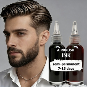 Encre pour aérographe pour cheveux noirs, semi-permanente, brune, imperméable, tenue forte, encre pour aérographe pour barbiers - Product Image 5