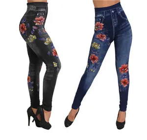 Ladies fitness legging/jeans pants in hot selling wholesale