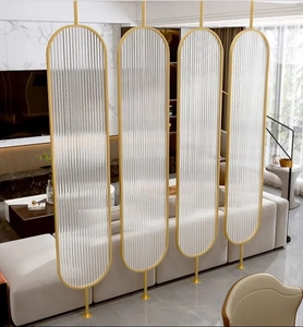 Panel de Pared Divisor de Espacios de Acero Inoxidable, Mampara de Vidrio Acrílico - Product Image 3