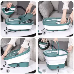 2023 New Design Collapsible Fold Electric Foot Spa Bath With Automatic Massage Rollers