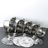 Cuisine Premium cuisine 12 pièces en acier inoxydable antiadhésif ustensiles de cuisine soup pot ustensiles de cuisine set