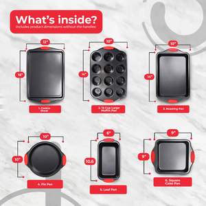 Juego de utensilios para hornear antiadherentes, 10 Uds., juego para hornear, utensilios de cocina y utensilios para hornear, bandeja para cupcakes, Mini molde para pasteles - Product Image 2