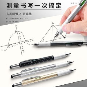 Stylo multifonction 6 en 1, stylo à bille en métal avec niveau, règle et pointe tactile pour usage général - Product Image 2