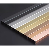 List Pelapis Dinding Modern Desain Dekoratif, Strip Transisi, Dekorasi Cetakan Aluminium Cermin untuk Plafon, Lis Ubin Stainless Steel