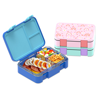 Boîte à lunch en forme de rectangle imprimée personnalisée pour enfants Nouveau design Compartiment hermétique facile à ouvrir Contenants pour collations pour bébés