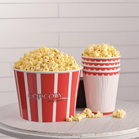 Emballage alimentaire jetable Offre Spéciale personnalisé boîte à pop-corn à stries rouges boîte à collation à emporter conteneur d'emballage