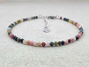 Tourmaline <b>Bracelet</b> Dainty Gemstone Jewelry Micro Faceted Beads Crystal <b>Bracelet</b> Minimalist Jewelry Tiny Gemstone <b>Bracelet</b> - Product Image 5