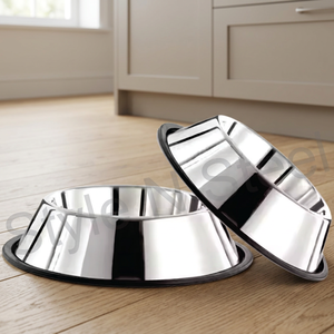 Bols de nourriture et d'eau pour chiens et chats portables écologiques Double Diner en acier inoxydable-Utilisation intérieure/extérieure - Product Image 3
