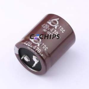 ตัวเก็บประจุอิเล็กโทรไลต์อะลูมิเนียมแบบ Snap-in รุ่น TDC420V470M30*35V ชนิด Through hole (THT) ขนาด D30xL35 มม. 470uF 20% 420V 10 มม. - Product Image 1