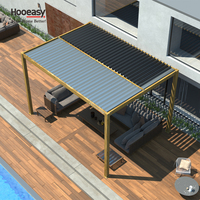 Système de toit ouvrant et fermant manuel Hooeasy, imperméable, mirador, gazebo, persiennes en aluminium, pergola