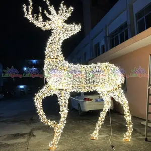 クリスマスの屋外装飾3DLEDトナカイフィギュア、暖かい白色光IP65定格LED鹿彫刻モチーフ家の装飾用